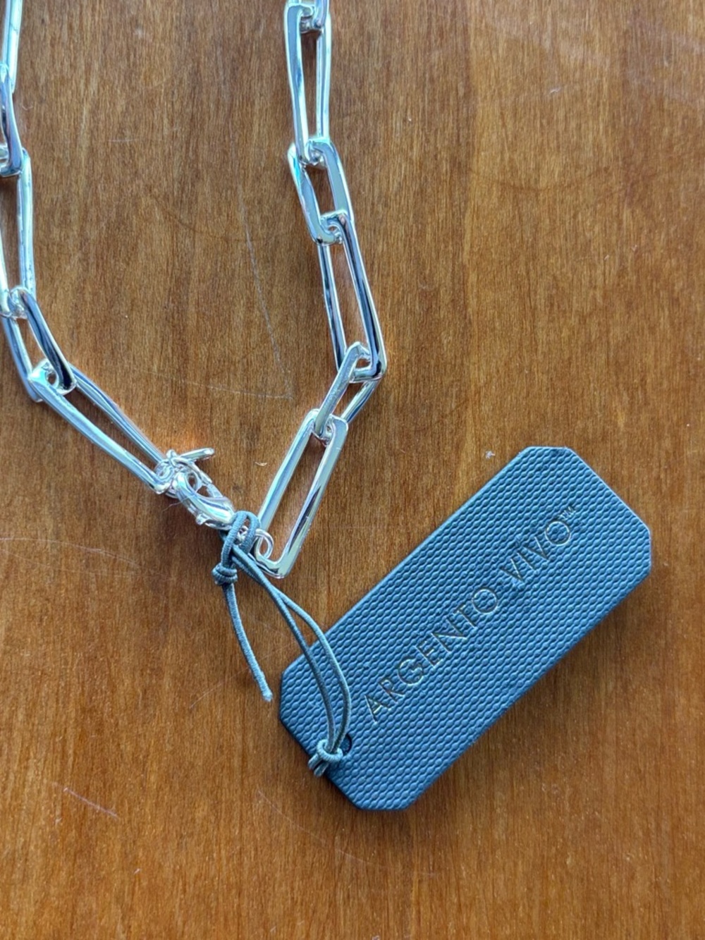 NWT ARGENTO VIVO Silver Paperclip Chain Necklace - Women Jewelry - Picture 2 of 5